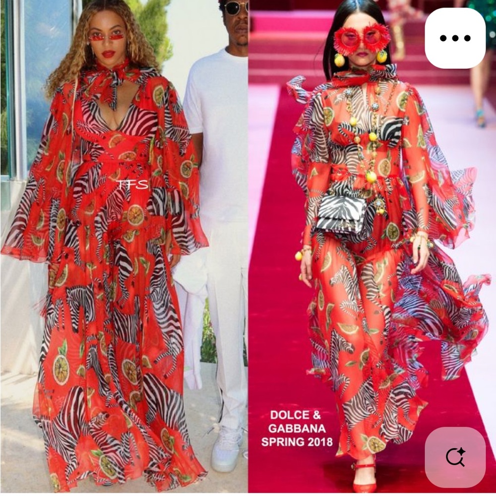 Dolce & Gabbana Red and Black Maxi Dress